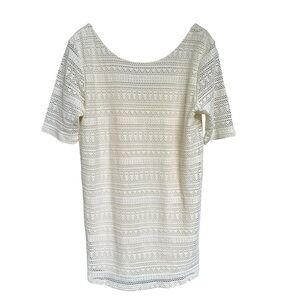 NWT Collective Concepts Maternity Stretch Eyelet Top Off White L